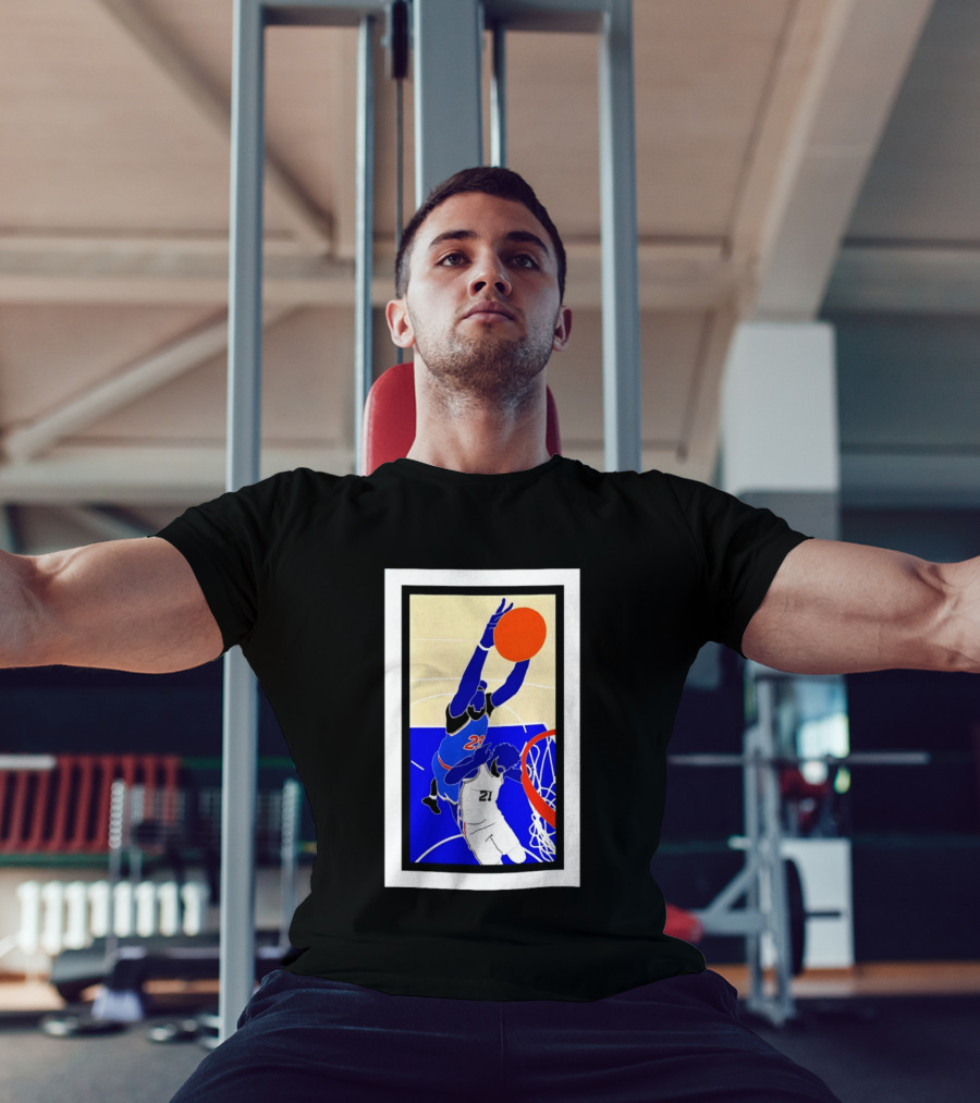 Mitchell Robinson Slam Dunk Over Joel Embiid New York Knicks T-Shirt