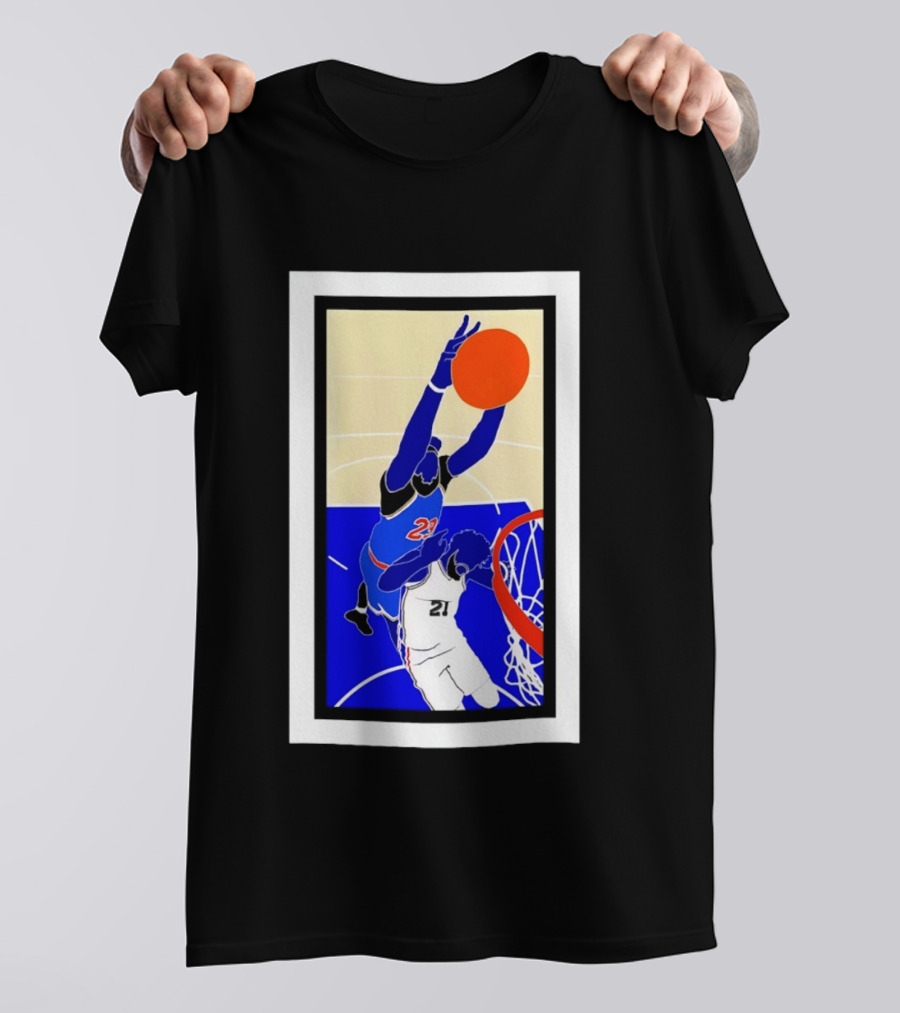 Mitchell Robinson Slam Dunk Over Joel Embiid New York Knicks T-Shirt