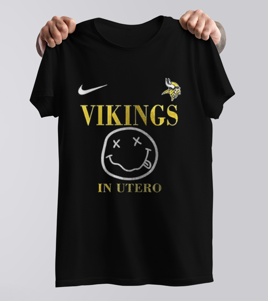 Nike Vikings In Utero Smiley Face T-Shirt