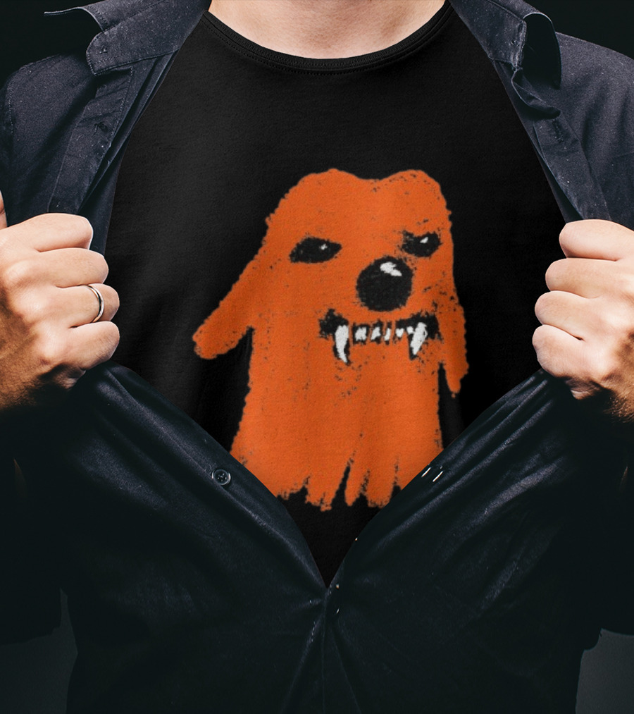 Small Grumpy Orange Dog With Fangs T-Shirt
