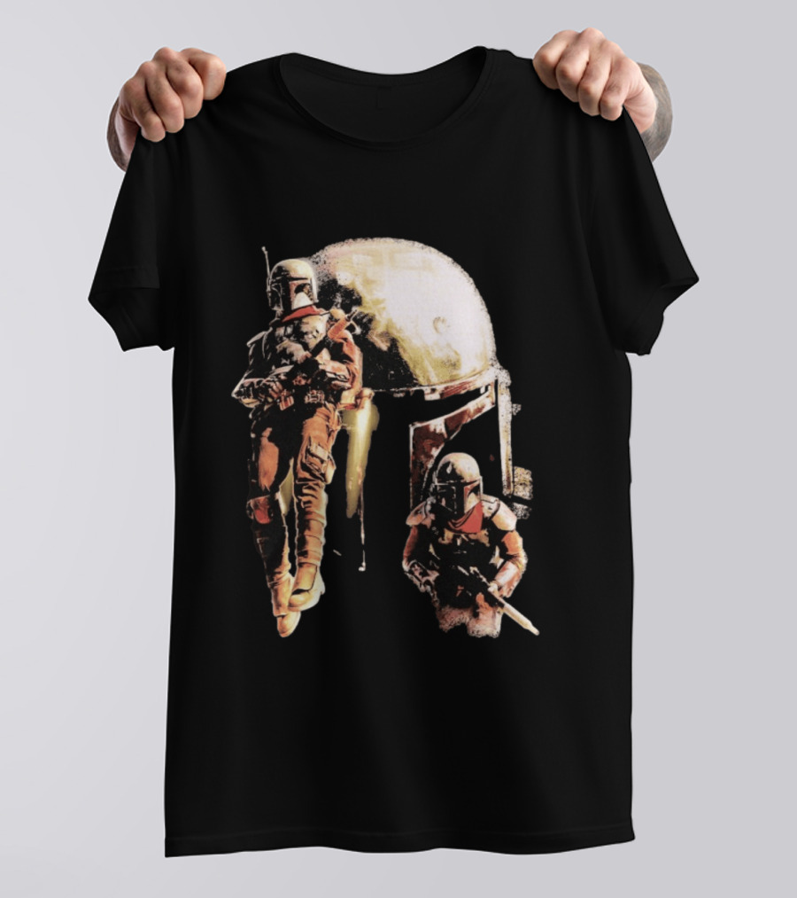 Star Wars Cobb Vanth Mandalorian Collage Forge Helmet T-Shirt