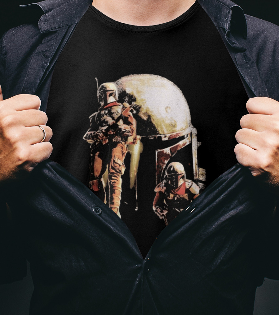 Star Wars Cobb Vanth Mandalorian Collage Forge Helmet T-Shirt