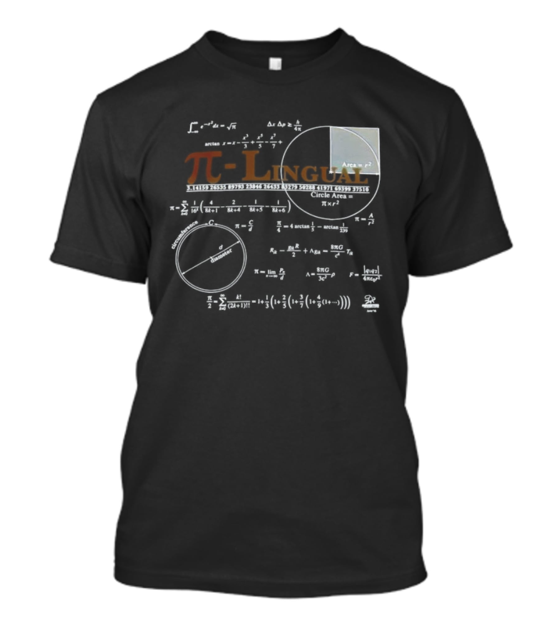 Pi Lingual Math Geek Physics Nerd Equations And Formulas T-Shirt