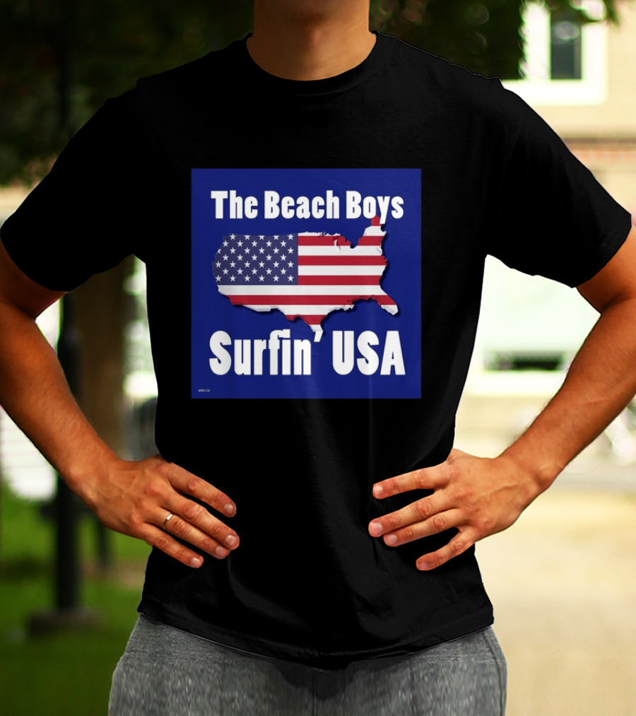 The Beach Boys Surfin' USA American Flag Map T-Shirt