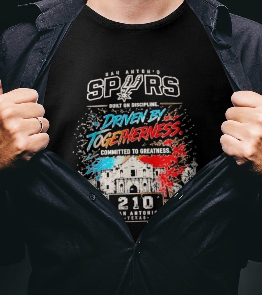 San Antonio Spurs Driven By Togetherness Built On Discipline 210 Texas Connection T-Shirt