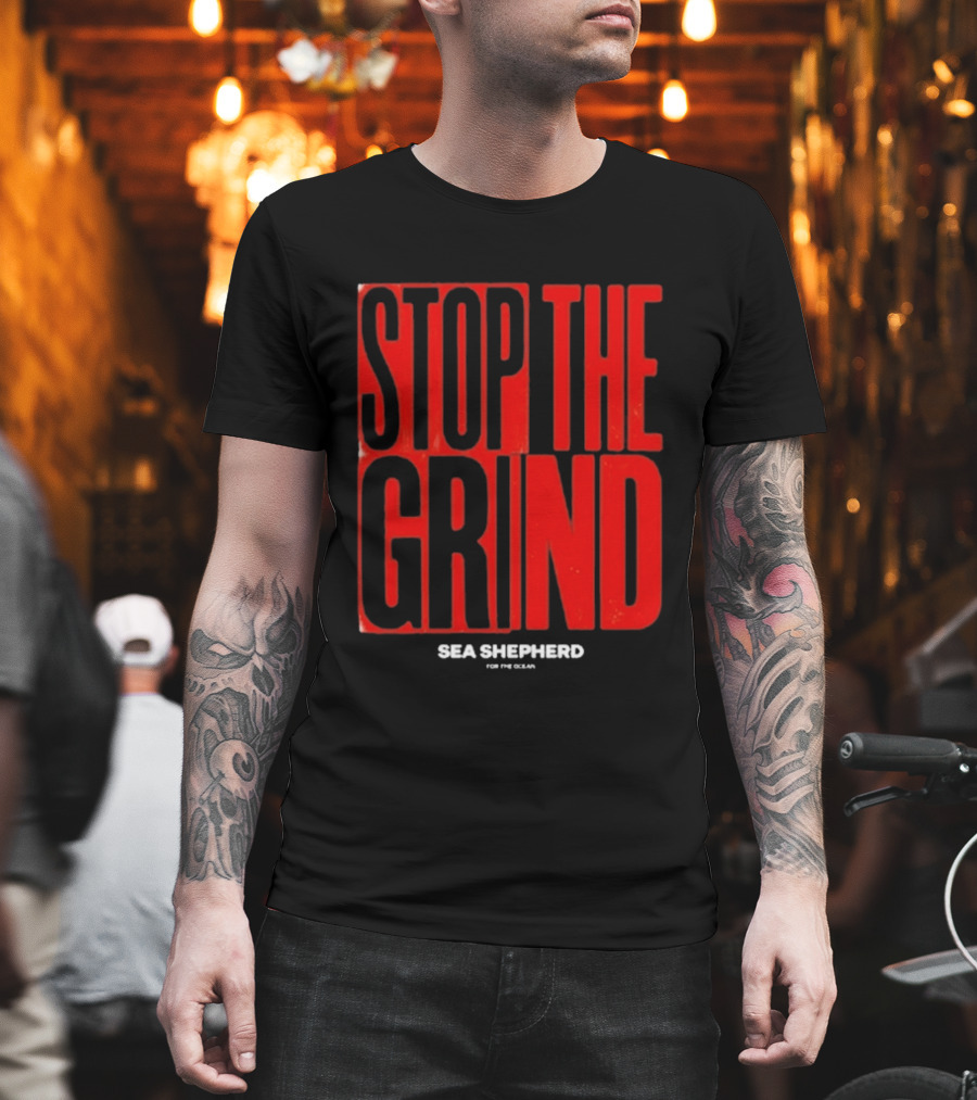 Sea Shepherd Stop The Grind Environmental Campaign T-Shirt