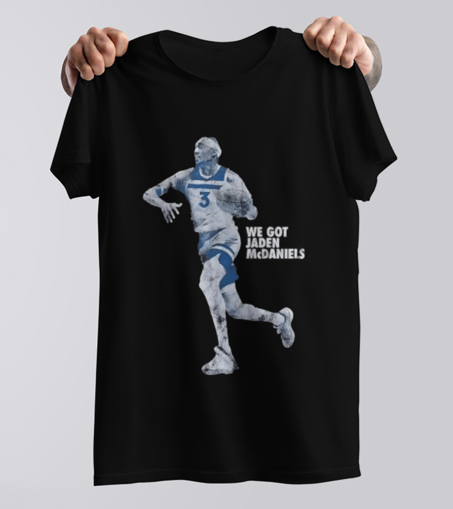 Jaden McDaniels Timberwolves Basketball Star Number 3 T-Shirt