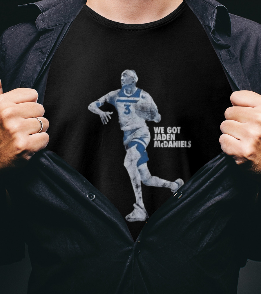 Jaden McDaniels Timberwolves Basketball Star Number 3 T-Shirt
