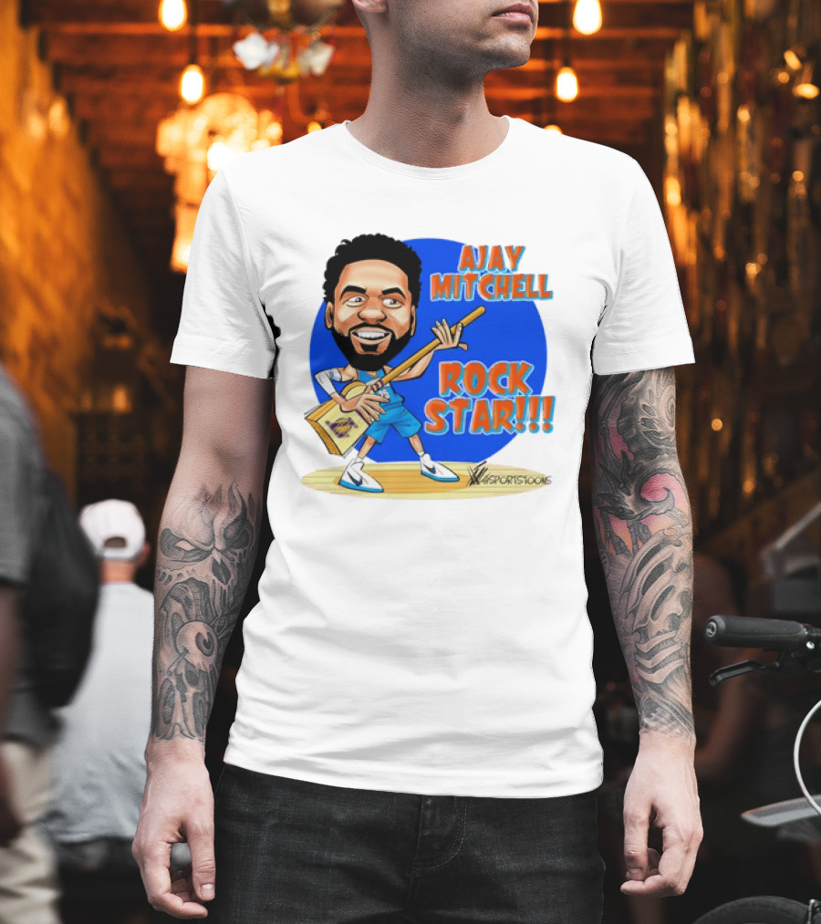 Ajay Mitchell Oklahoma City Thunder Rock Star Basketball Caricature T-Shirt