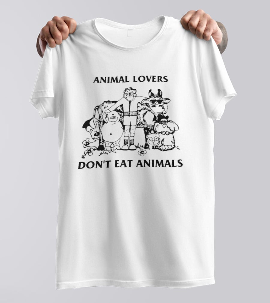 Animal Lovers Don't Eat Animals Group Hug Animals T-Shirt