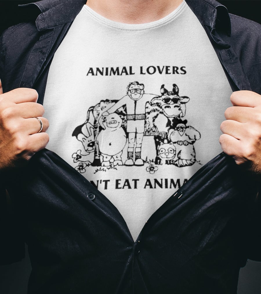 Animal Lovers Don't Eat Animals Group Hug Animals T-Shirt