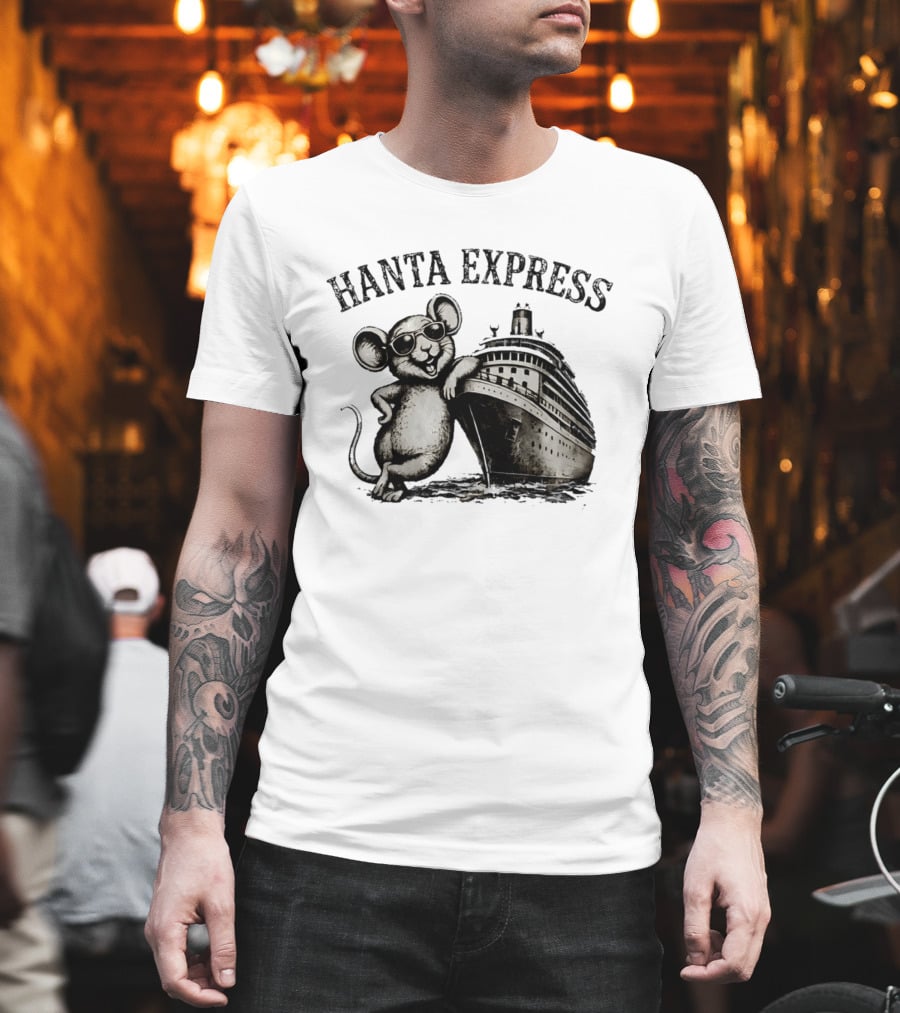 Hanta Express Cool Mouse Sunglasses Ship Adventure T-Shirt