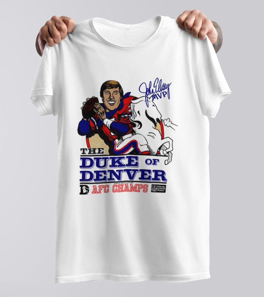 John Elway The Duke Of Denver AFC Champs MVP Caricature T-Shirt