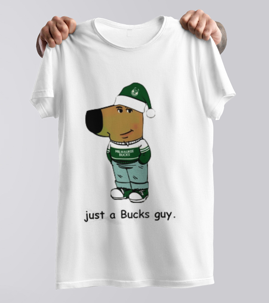 Milwaukee Bucks Chill Holiday Dog Character Just A Bucks Guy T-Shirt