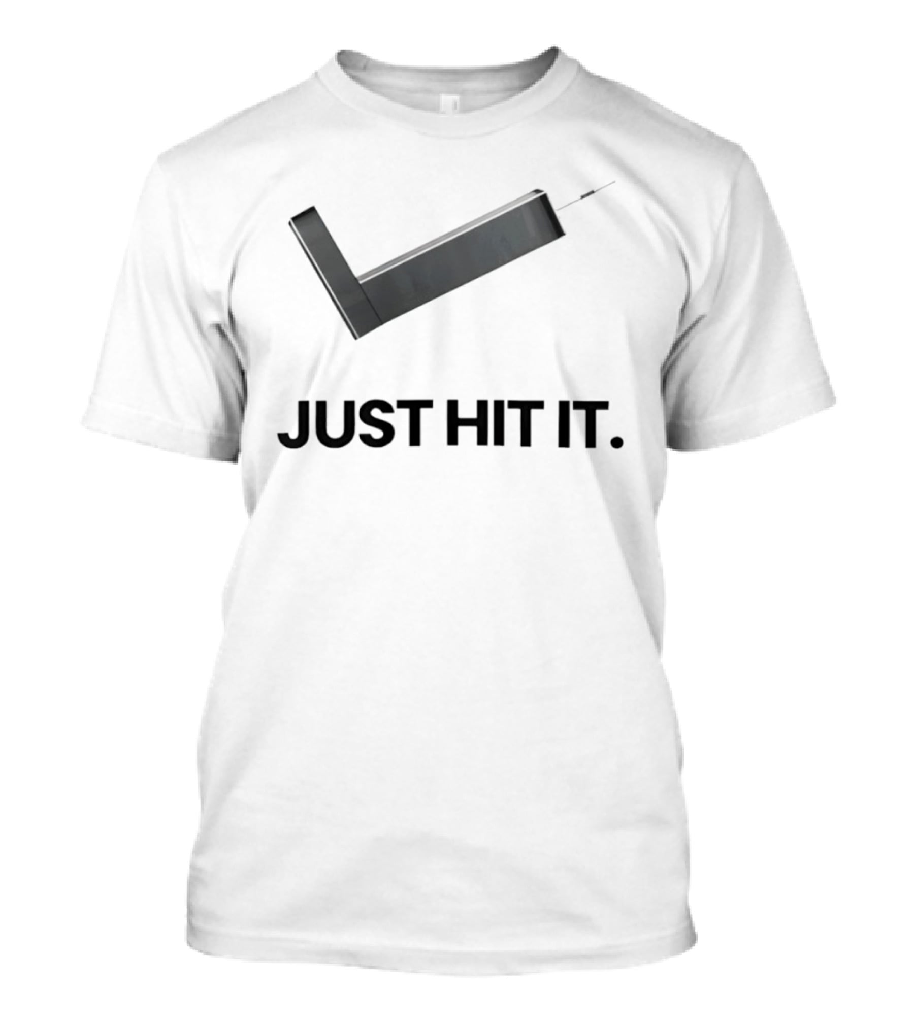 Just Hit It Nike Parody Putter Golf Satire T-Shirt