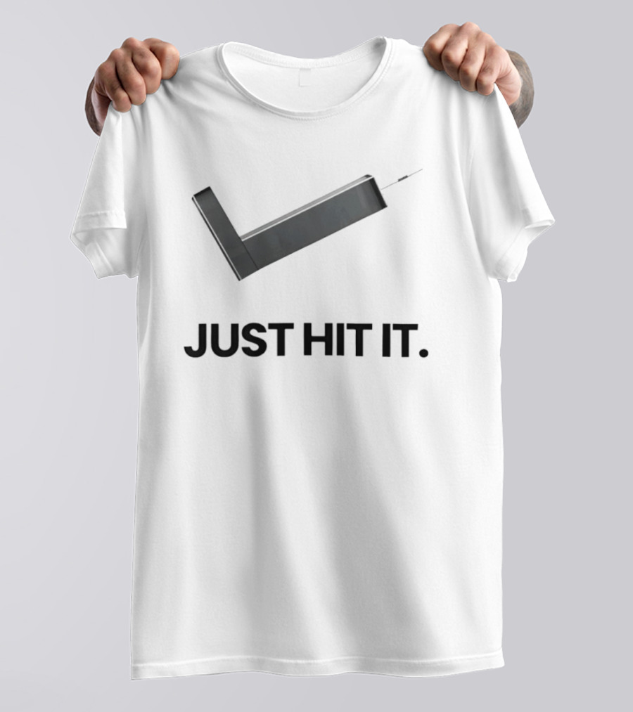 Just Hit It Nike Parody Putter Golf Satire T-Shirt