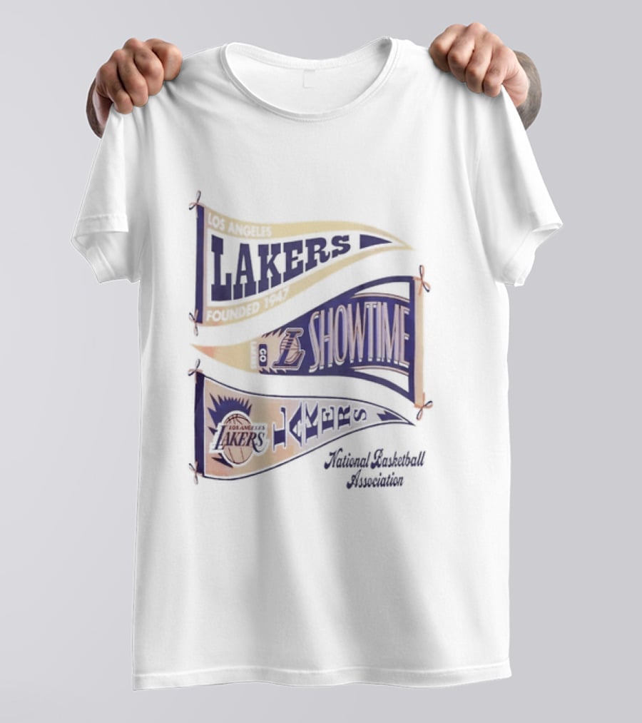 Lakers Showtime Banners Los Angeles Basketball Association T-Shirt