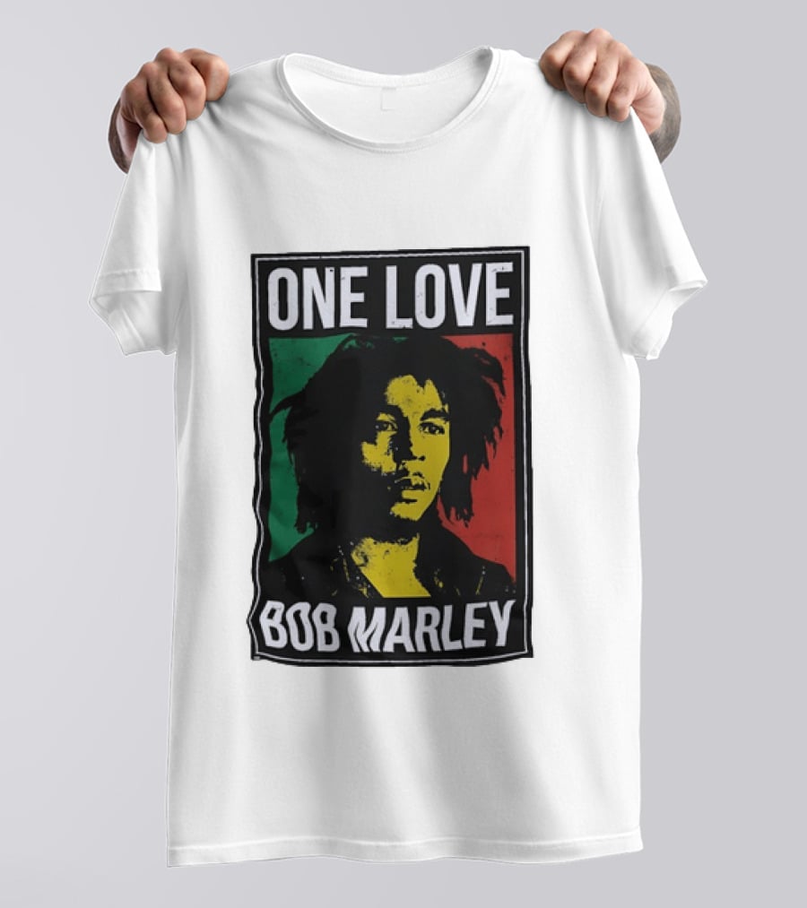 One Love Bob Marley Reggae Rastafarian Tricolor T-Shirt