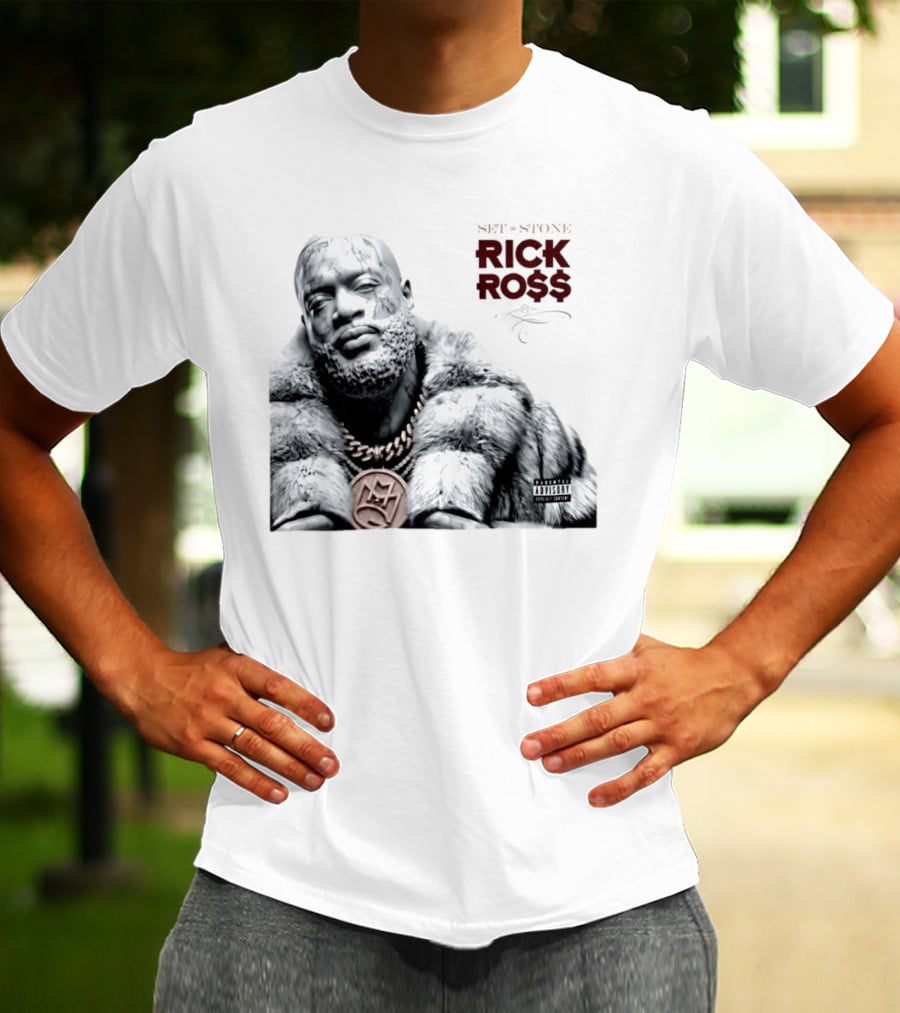 Rick Ross Set In Stone Album Cover Maybach Music Group Parental Advisory T-Shirt