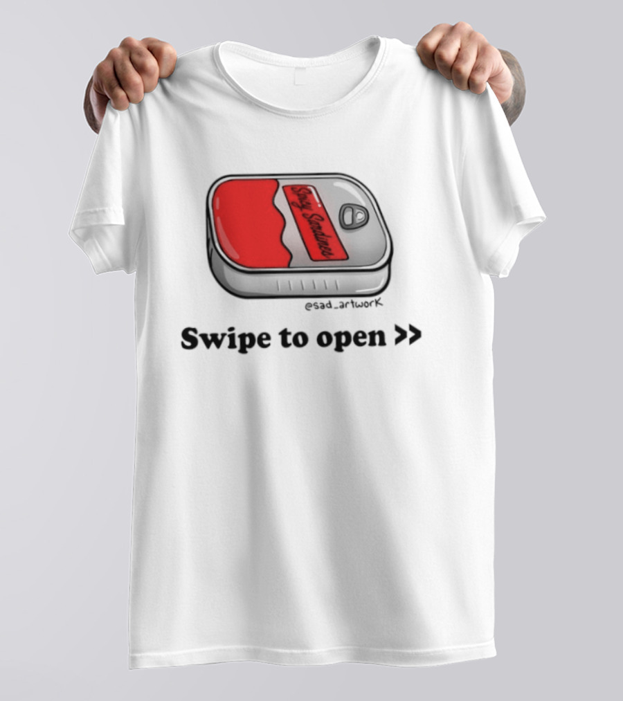 Spicy Sardines Swipe To Open Can Print T-Shirt
