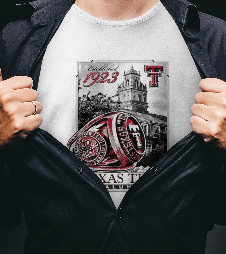 Texas Tech Alumni Established 1923 Ring Building TTU T-Shirt