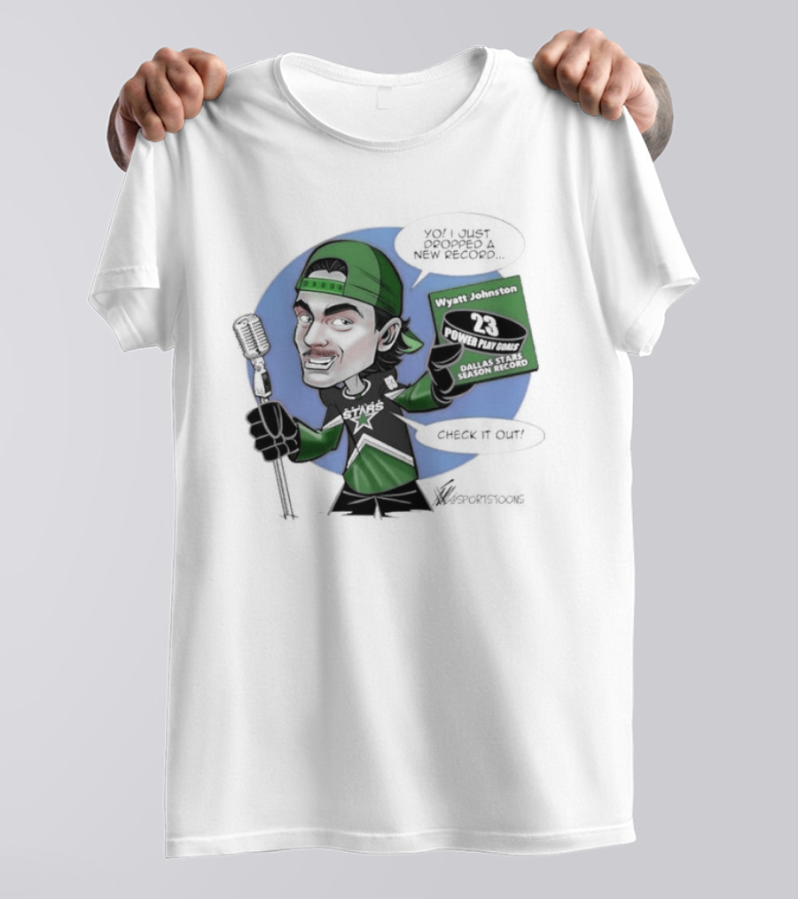 Wyatt Johnston Dallas Stars 23 Power Play Goals Celebration T-Shirt
