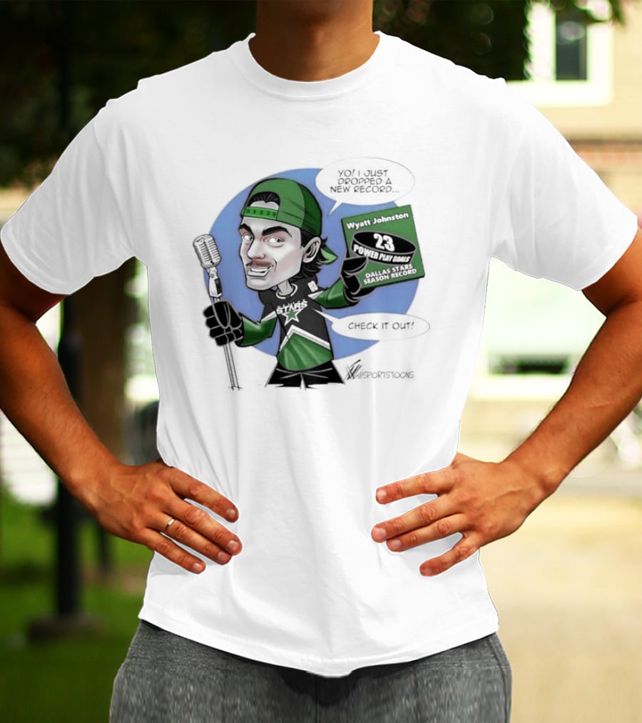 Wyatt Johnston Dallas Stars 23 Power Play Goals Celebration T-Shirt