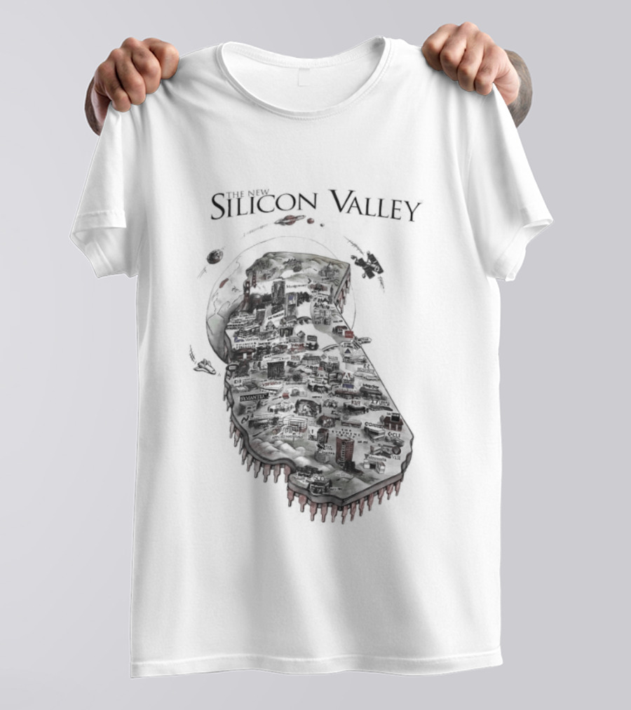Silicon Valley Fly Map Circuit Board T-Shirt