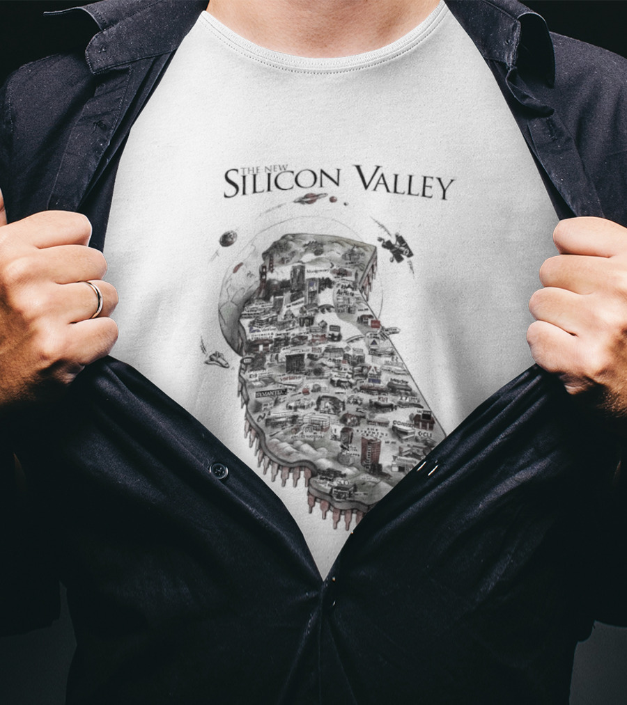 Silicon Valley Fly Map Circuit Board T-Shirt