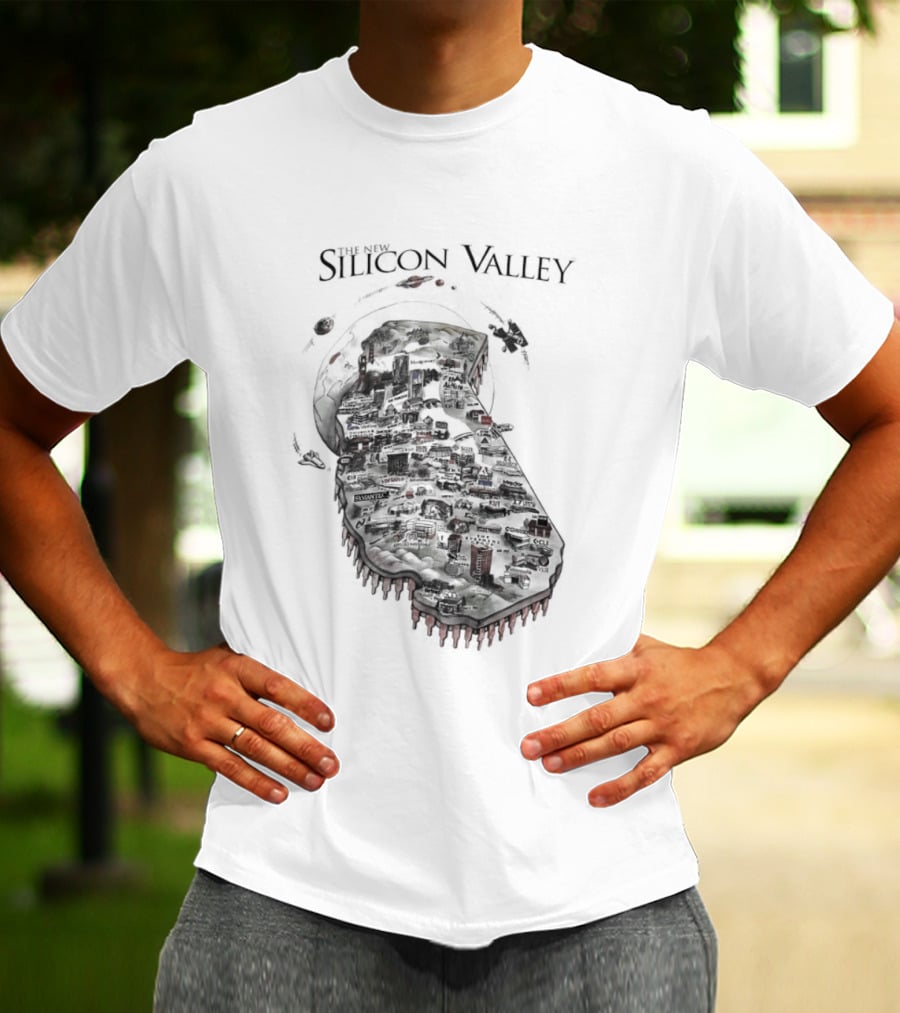 Silicon Valley Fly Map Circuit Board T-Shirt