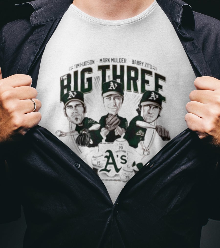 Tim Hudson Mark Mulder Barry Zito Big Three Oakland Athletics T-Shirt