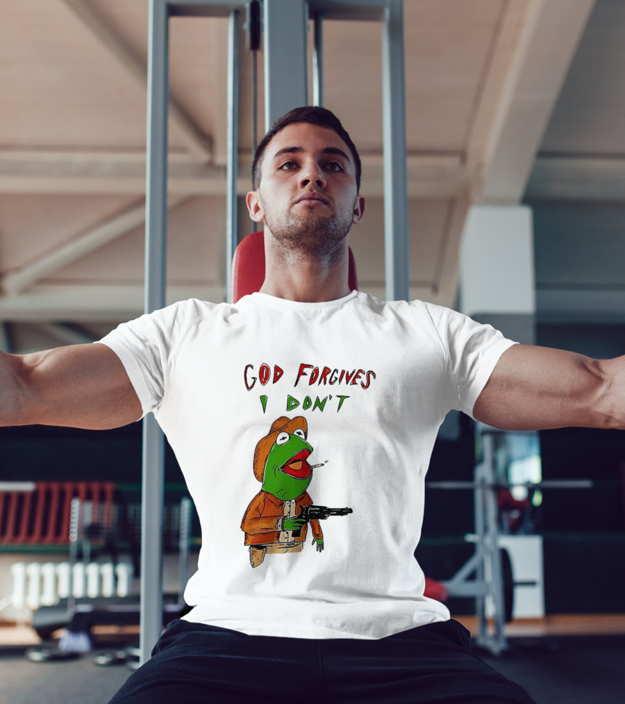 Yeehaw Kermit God Forgives I Don't Cowboy Humor T-Shirt