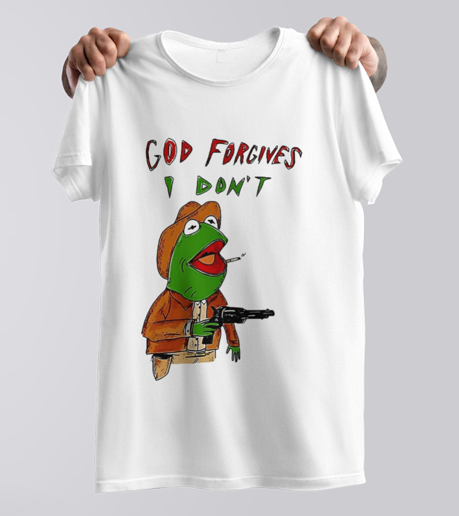 Yeehaw Kermit God Forgives I Don't Cowboy Humor T-Shirt