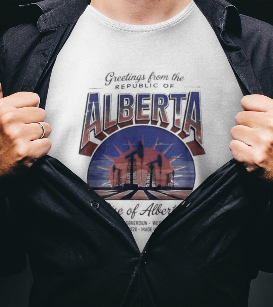 Greetings From Alberta Republic Rose Of Alberta Western Canadian Pride T-Shirt