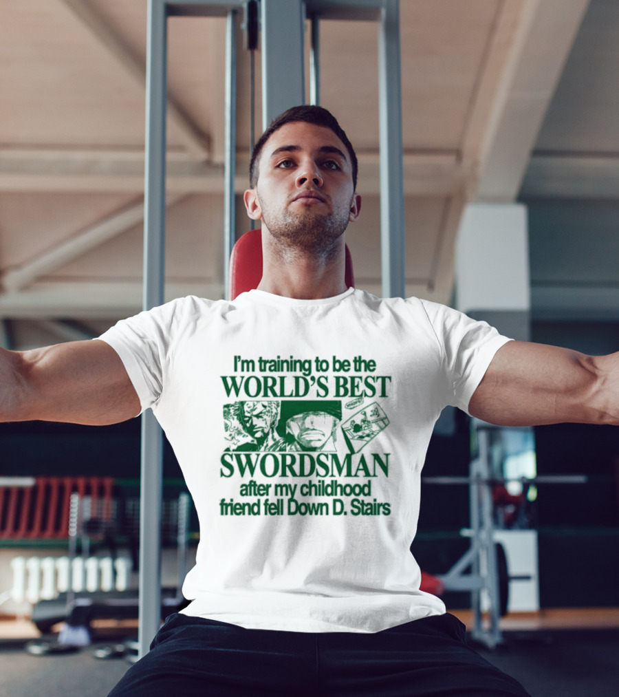 I'm Training To Be The World's Best Swordsman After My Childhood Friend Fell Down D Stairs T-Shirt