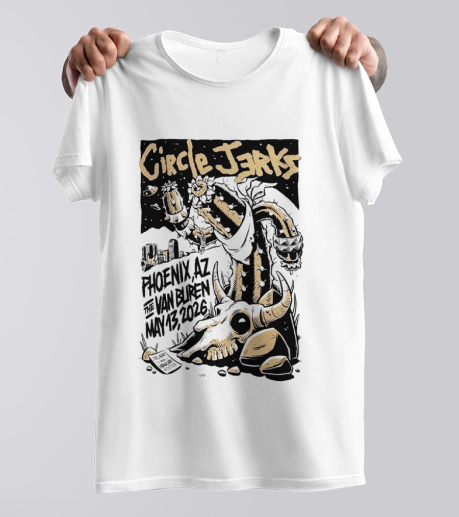 Circle Jerks Phoenix AZ The Van Buren May 13 2026 Skeleton T-Shirt