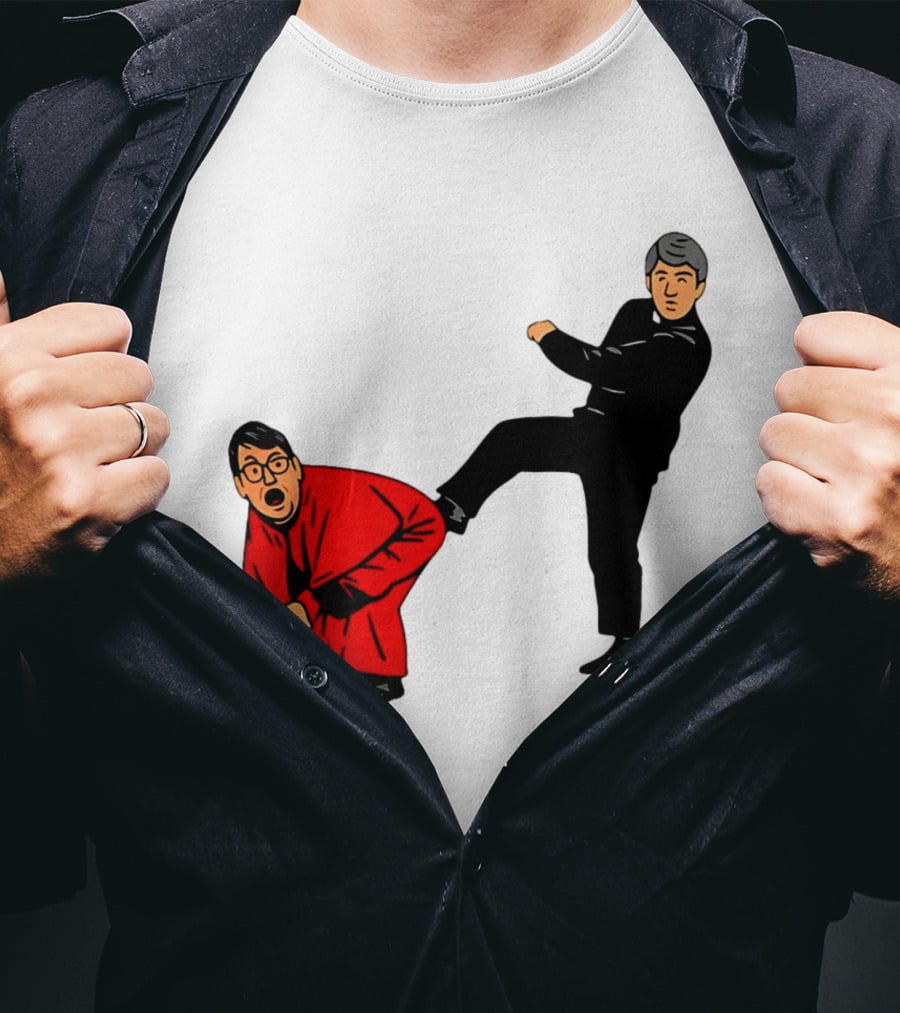 Kicking Random Man Up The Arse Funny Comic Scene T-Shirt