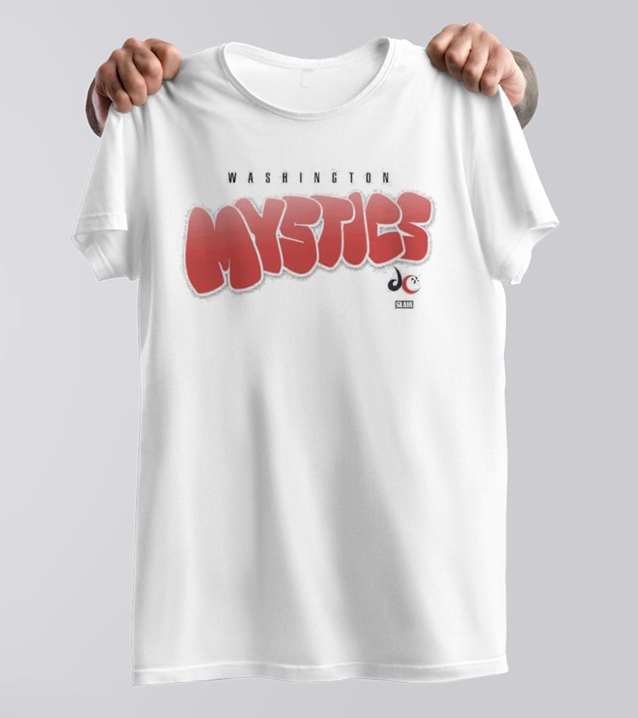 Washington Mystics Bubble Script Crop Mystics Basketball T-Shirt