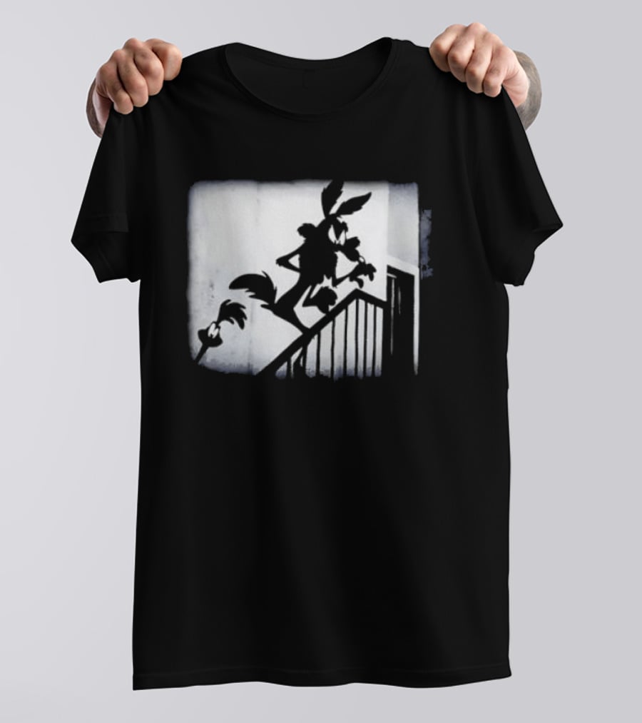 Wilesferatu Wile E. Coyote Road Runner Looney Tunes Silhouette Stairs T-Shirt