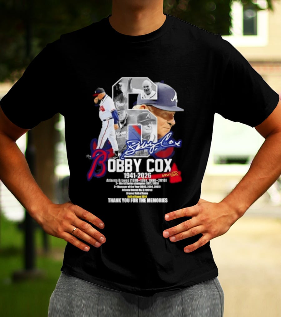 Bobby Cox Atlanta Braves Manager 1941 2026 Thank You For The Memories T-Shirt