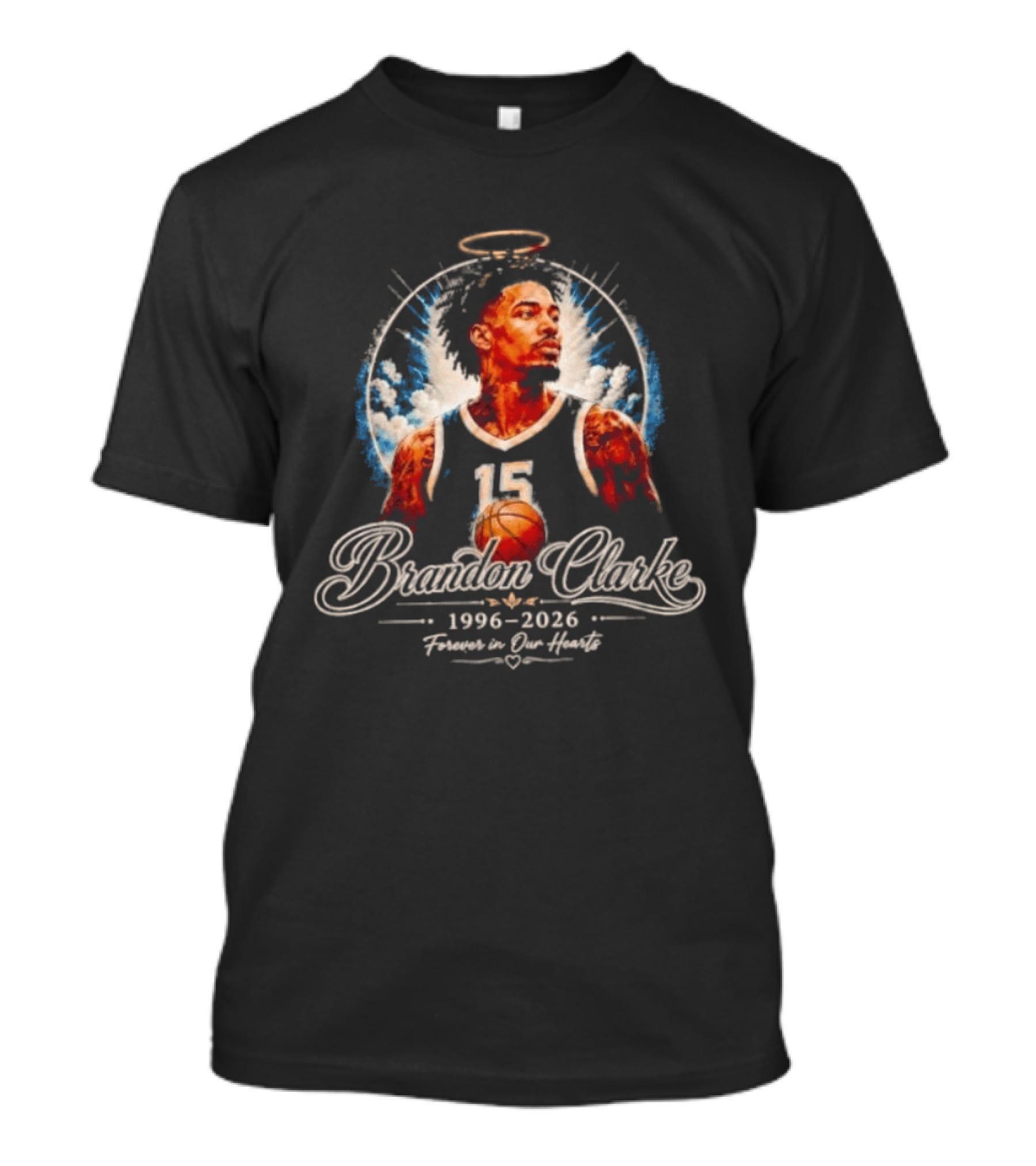 Brandon Clarke 1996 2026 Forever In Our Hearts Memphis Grizzlies Number 15 Halo T-Shirt