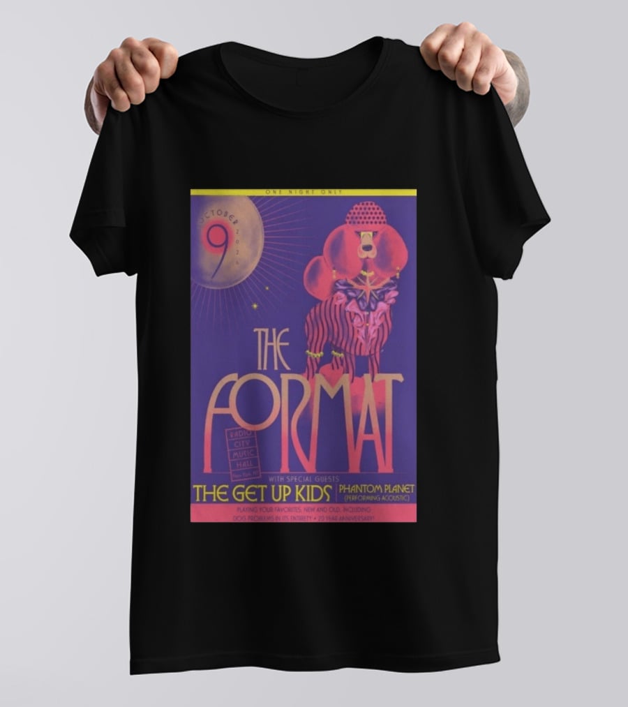The Format October 9 2026 Radio City Music Hall New York The Get Up Kids Phantom Planet 20 Year Anniversary T-Shirt