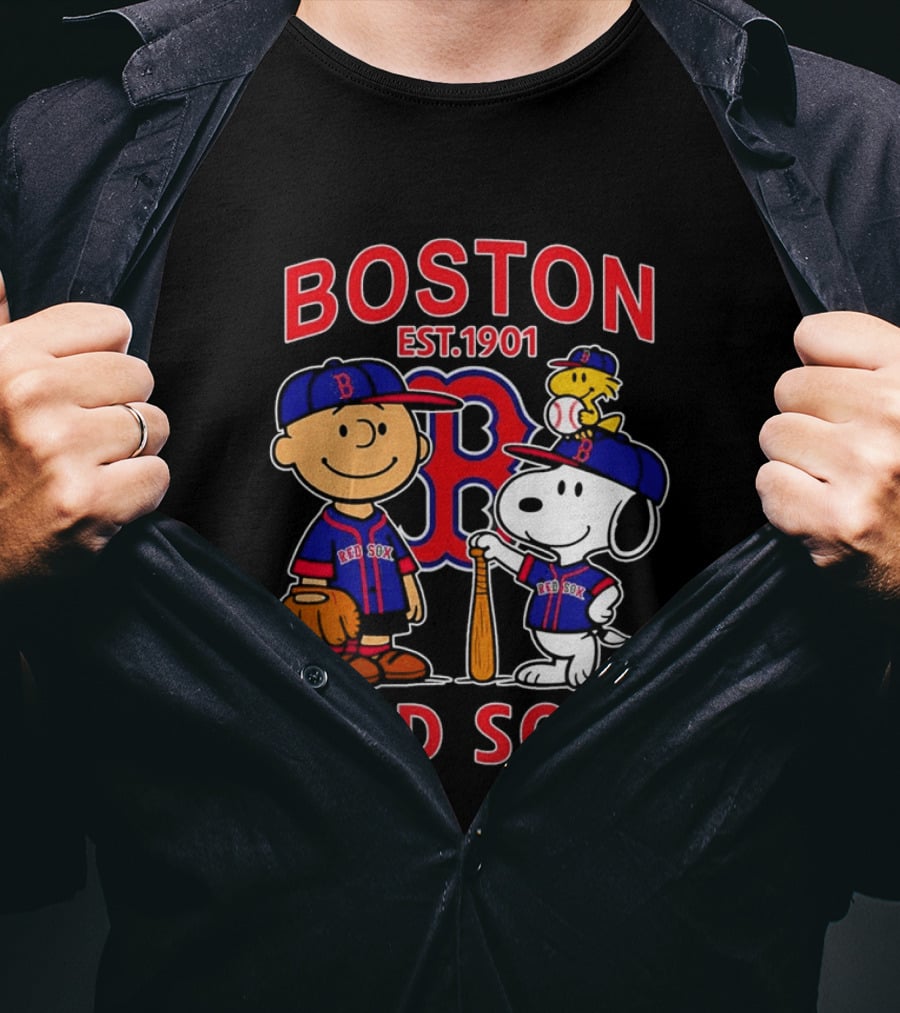 Boston Red Sox Peanuts Characters Est 1901 T-Shirt