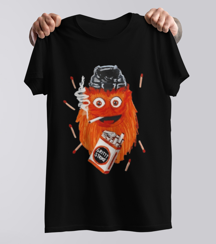 Gritty Strike Smoking Philadelphia Flyers Hockey 2026 T-Shirt