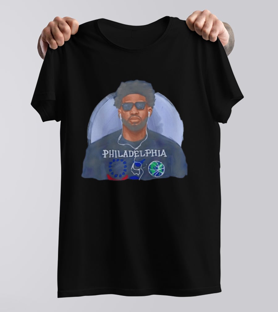 Philadelphia 76ers Joel Embiid Wearing Glasses NBA Basketball 2026 T-Shirt