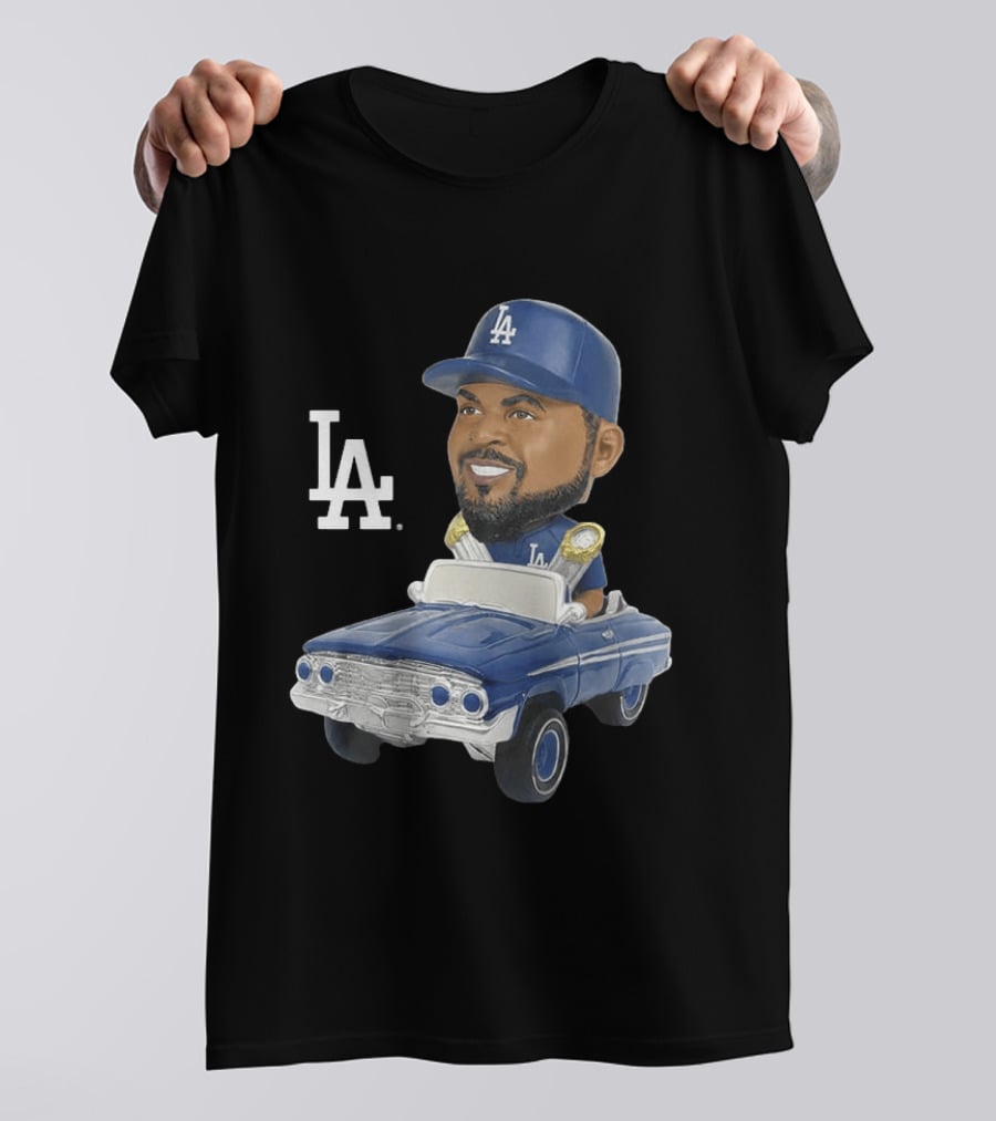 LA Dodgers Ice Cube Bobblehead Classic Cap Low Rider T-Shirt
