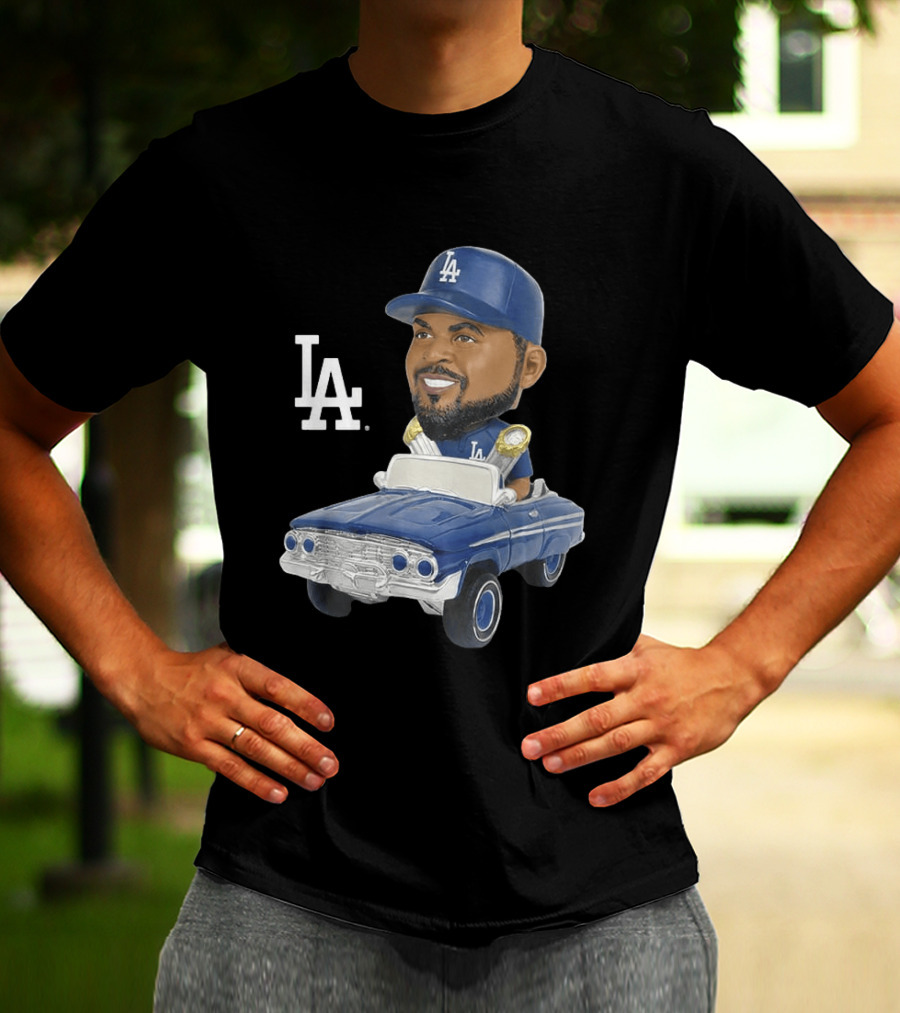 LA Dodgers Ice Cube Bobblehead Classic Cap Low Rider T-Shirt