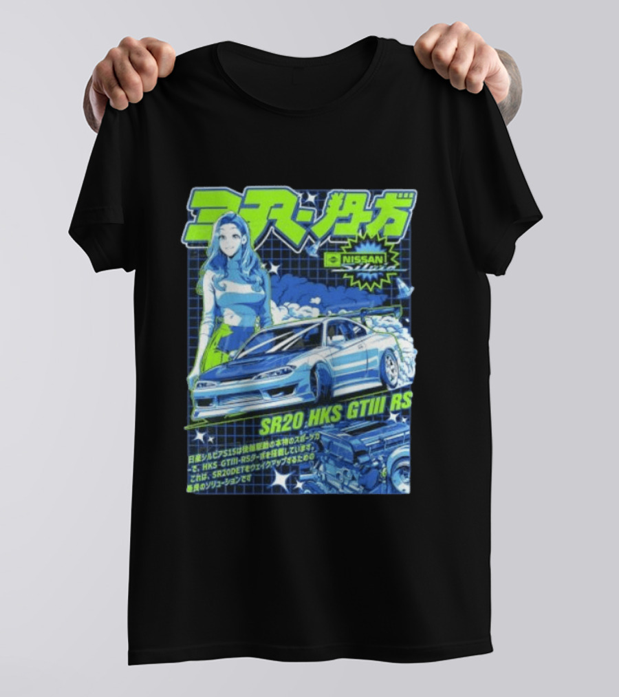 Nissan Silvia S15 SR20 HKS GTIII RS JDM Anime Manga T-Shirt
