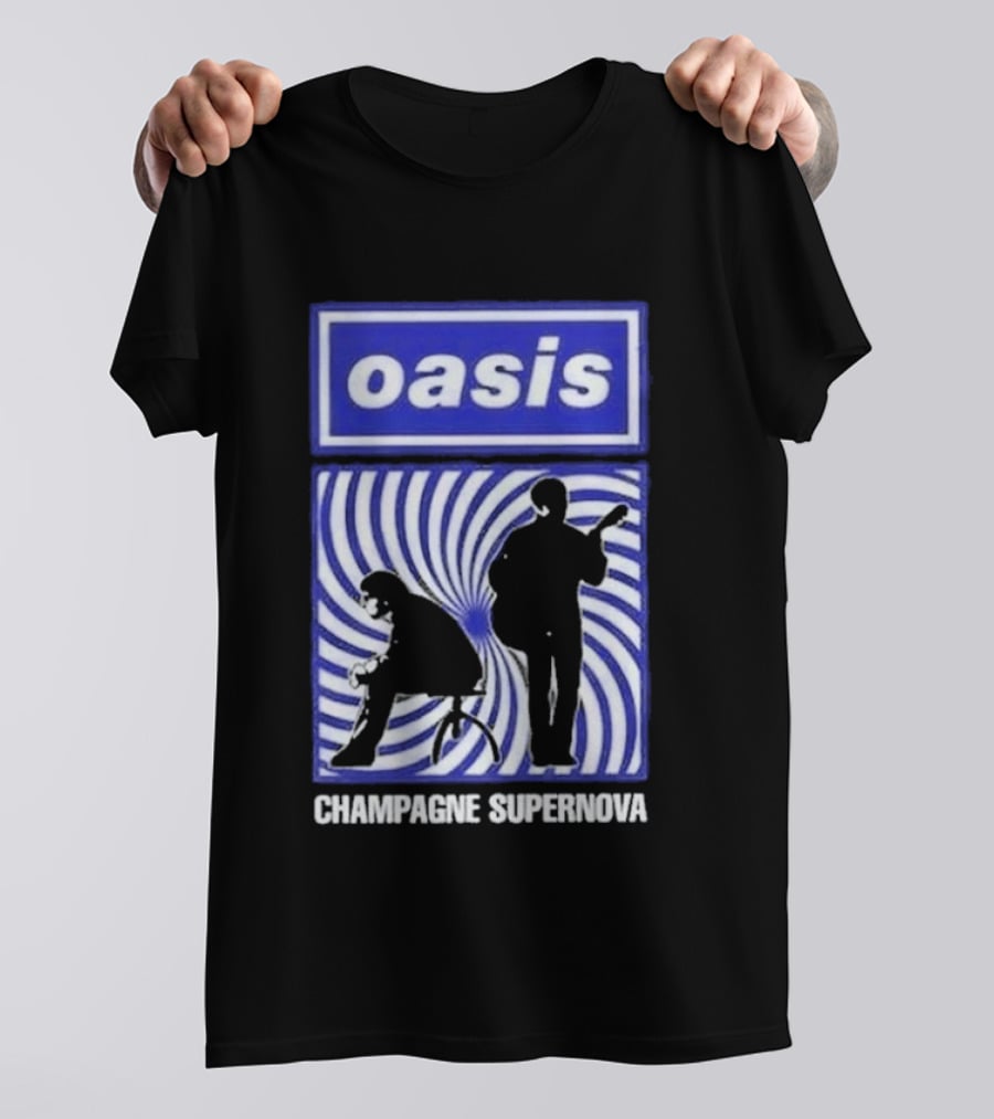Oasis Champagne Supernova Band Silhouette Spiral T-Shirt