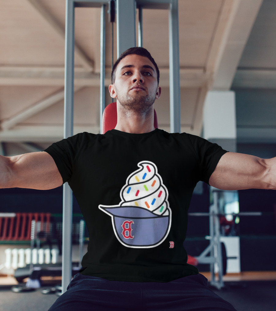 Boston Red Sox Ice Cream Helmet With Sprinkles Baseball Fans T-Shirt